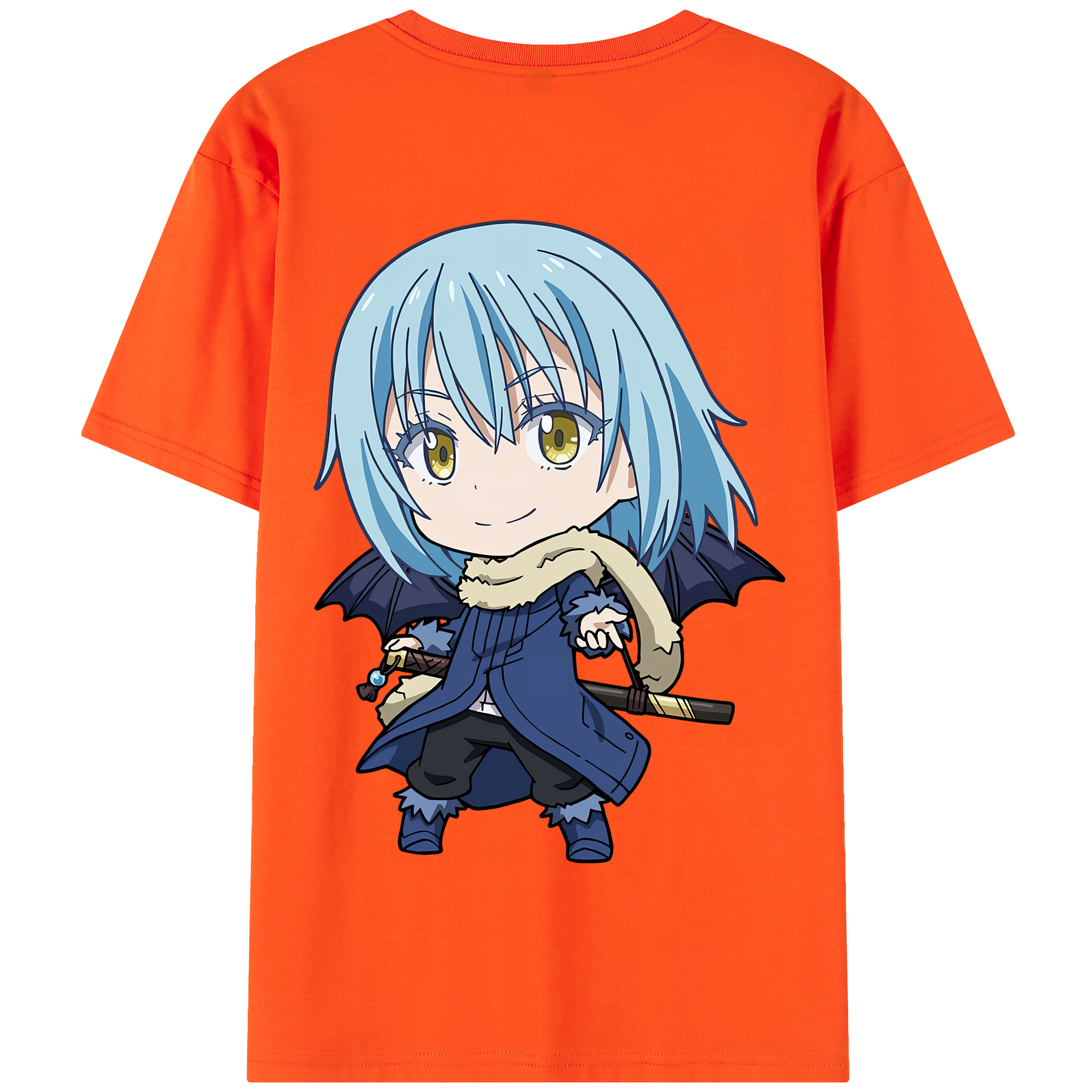 （画像用） 転スラ Regarding Reincarnated to Slime 綿100％半袖Tシャツ（背面プリント）