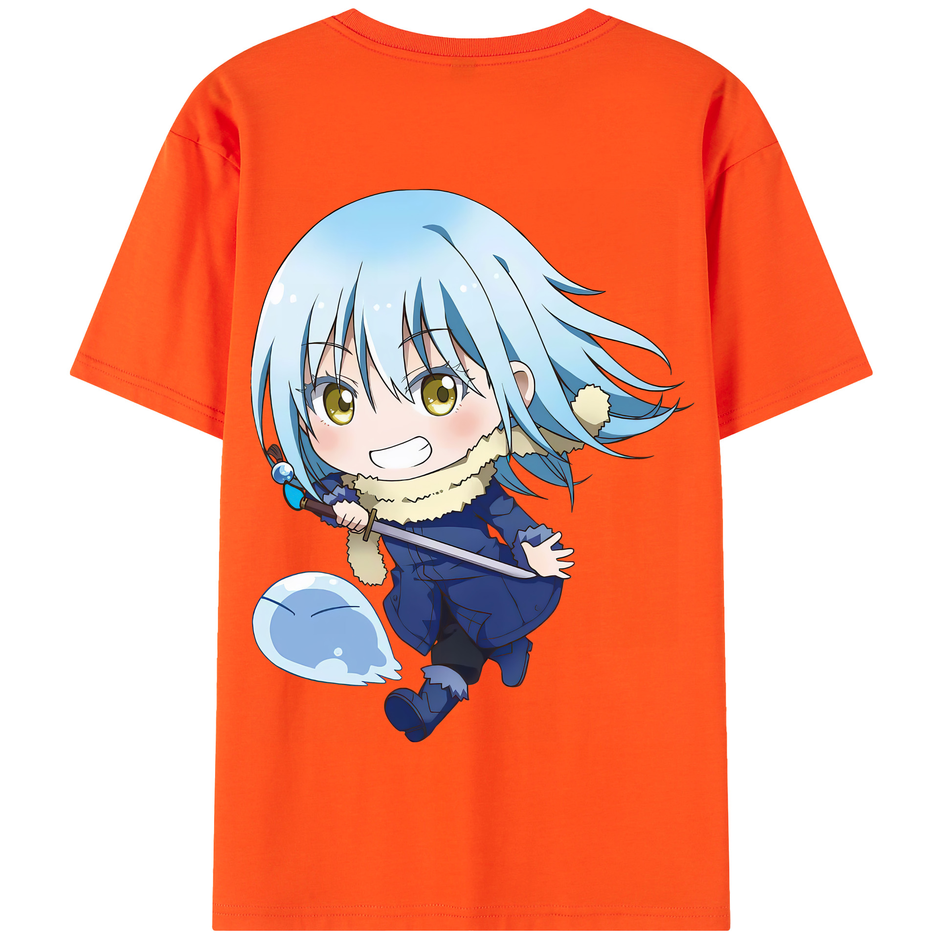 （画像用） 転スラ Regarding Reincarnated to Slime 綿100％半袖Tシャツ（背面プリント）