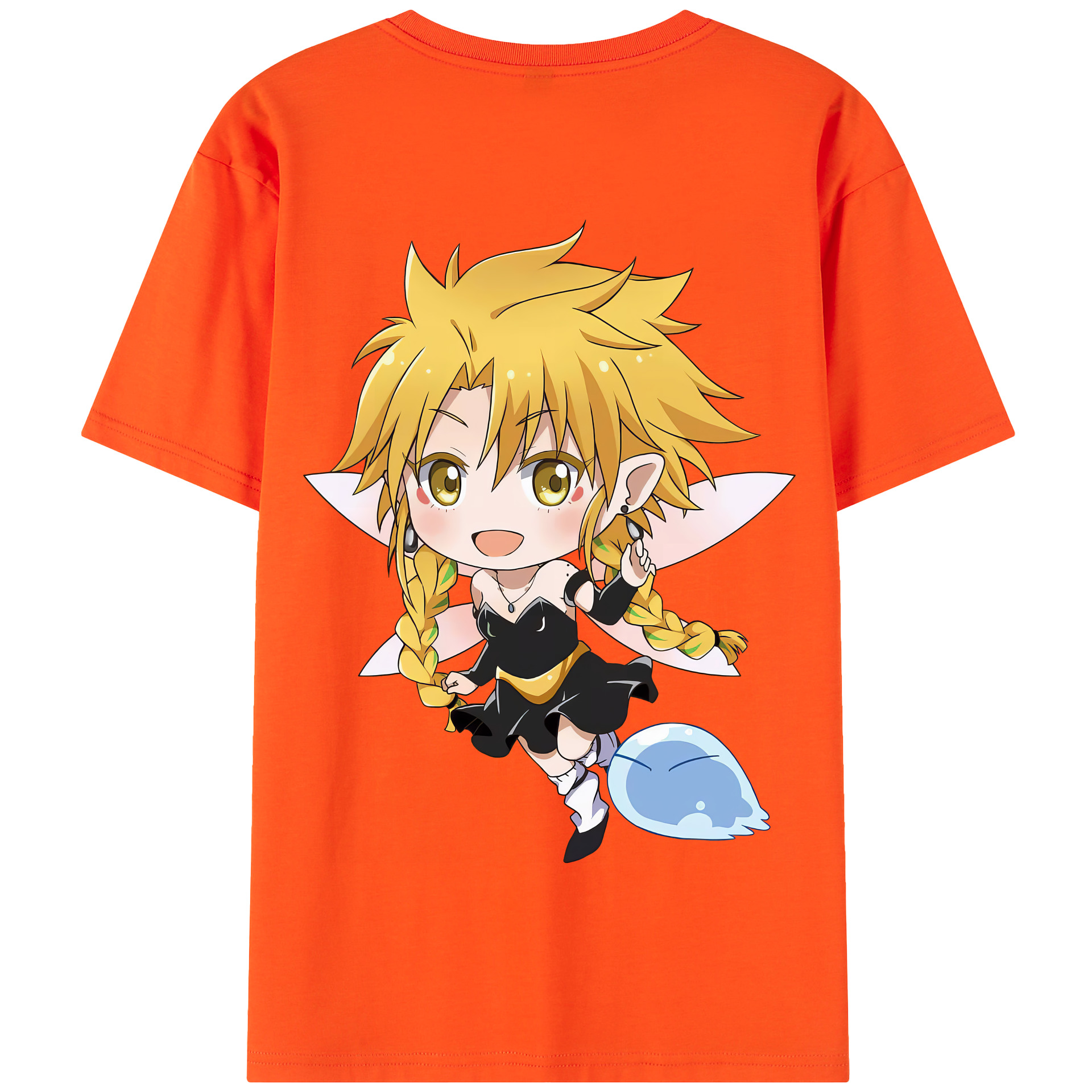 （画像用） 転スラ Regarding Reincarnated to Slime 綿100％半袖Tシャツ（背面プリント）