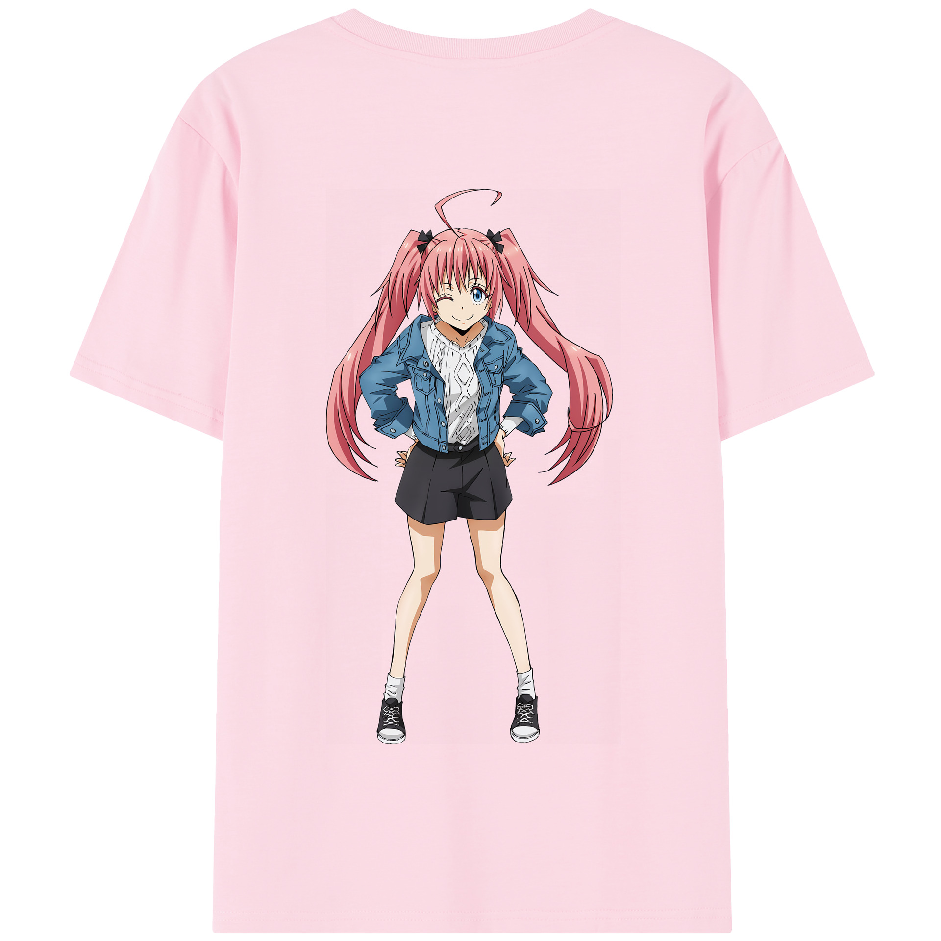 （画像用） 転スラ Regarding Reincarnated to Slime 綿100％半袖Tシャツ（背面プリント）