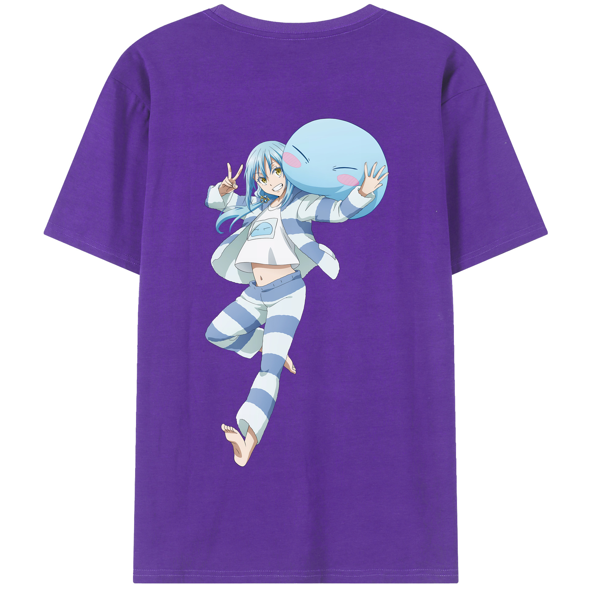 （画像用） 転スラ Regarding Reincarnated to Slime 綿100％半袖Tシャツ（背面プリント）