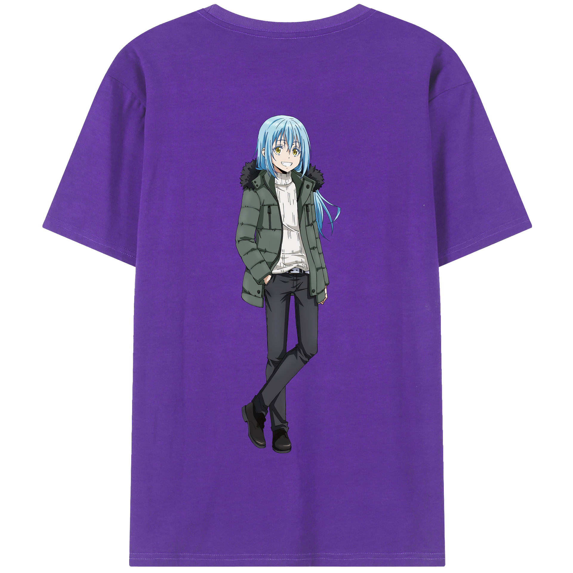 （画像用） 転スラ Regarding Reincarnated to Slime 綿100％半袖Tシャツ（背面プリント）