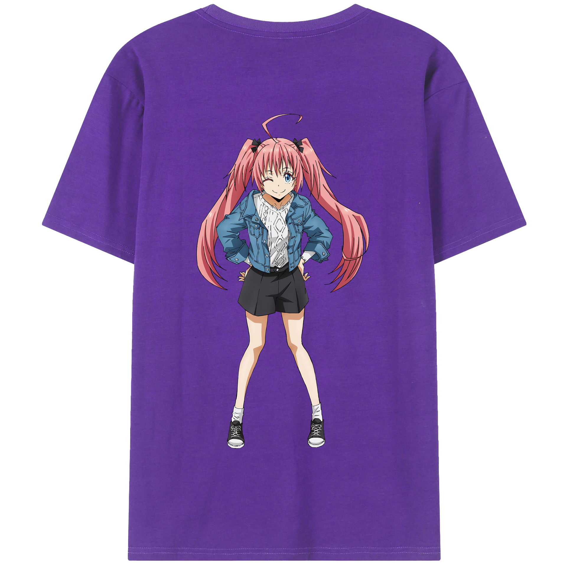 （画像用） 転スラ Regarding Reincarnated to Slime 綿100％半袖Tシャツ（背面プリント）