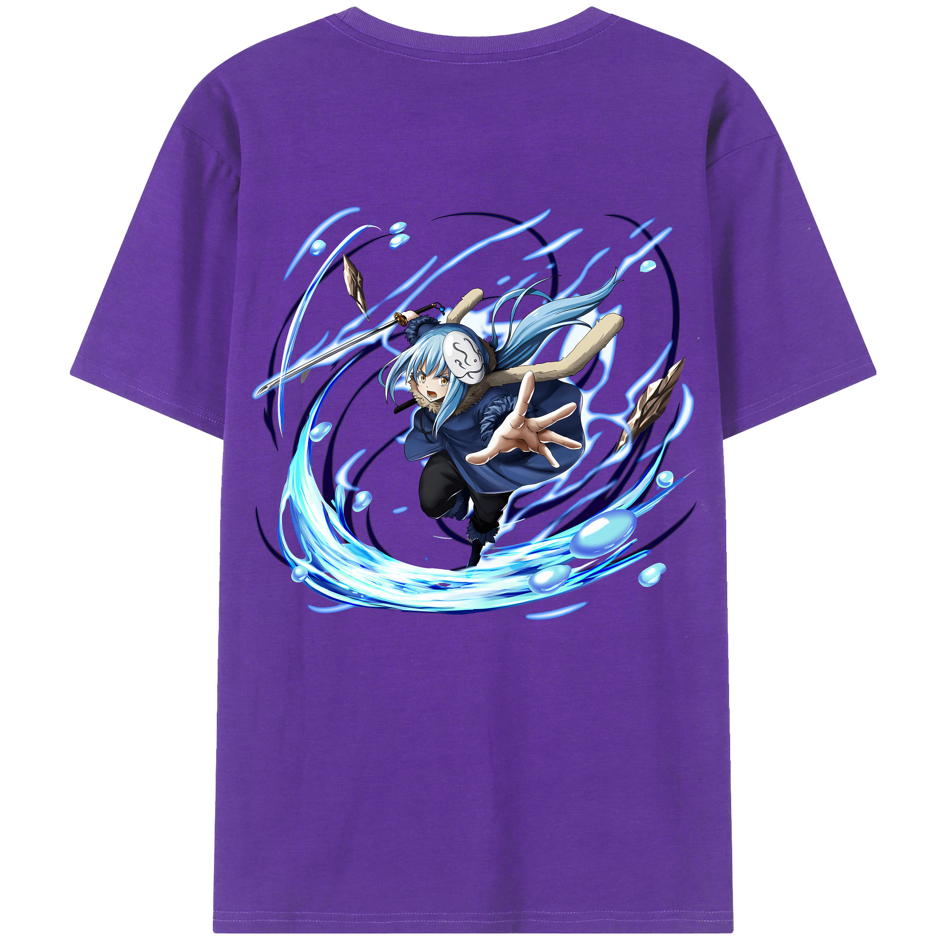 （画像用） 転スラ Regarding Reincarnated to Slime 綿100％半袖Tシャツ（背面プリント）