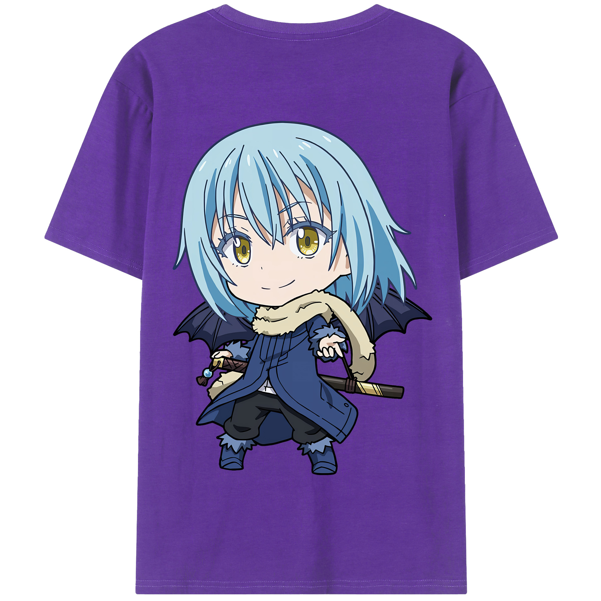 （画像用） 転スラ Regarding Reincarnated to Slime 綿100％半袖Tシャツ（背面プリント）
