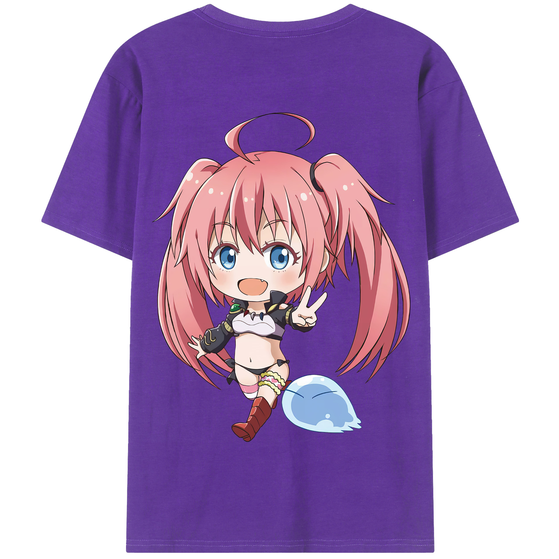 （画像用） 転スラ Regarding Reincarnated to Slime 綿100％半袖Tシャツ（背面プリント）