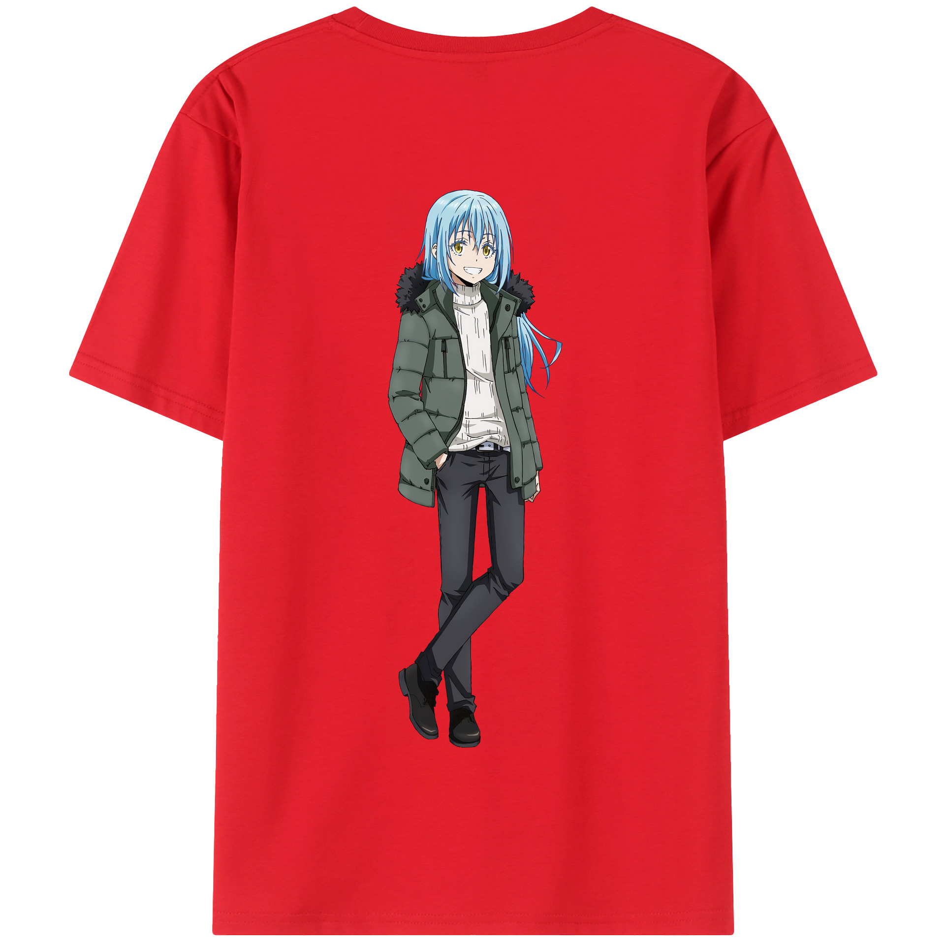 （画像用） 転スラ Regarding Reincarnated to Slime 綿100％半袖Tシャツ（背面プリント）