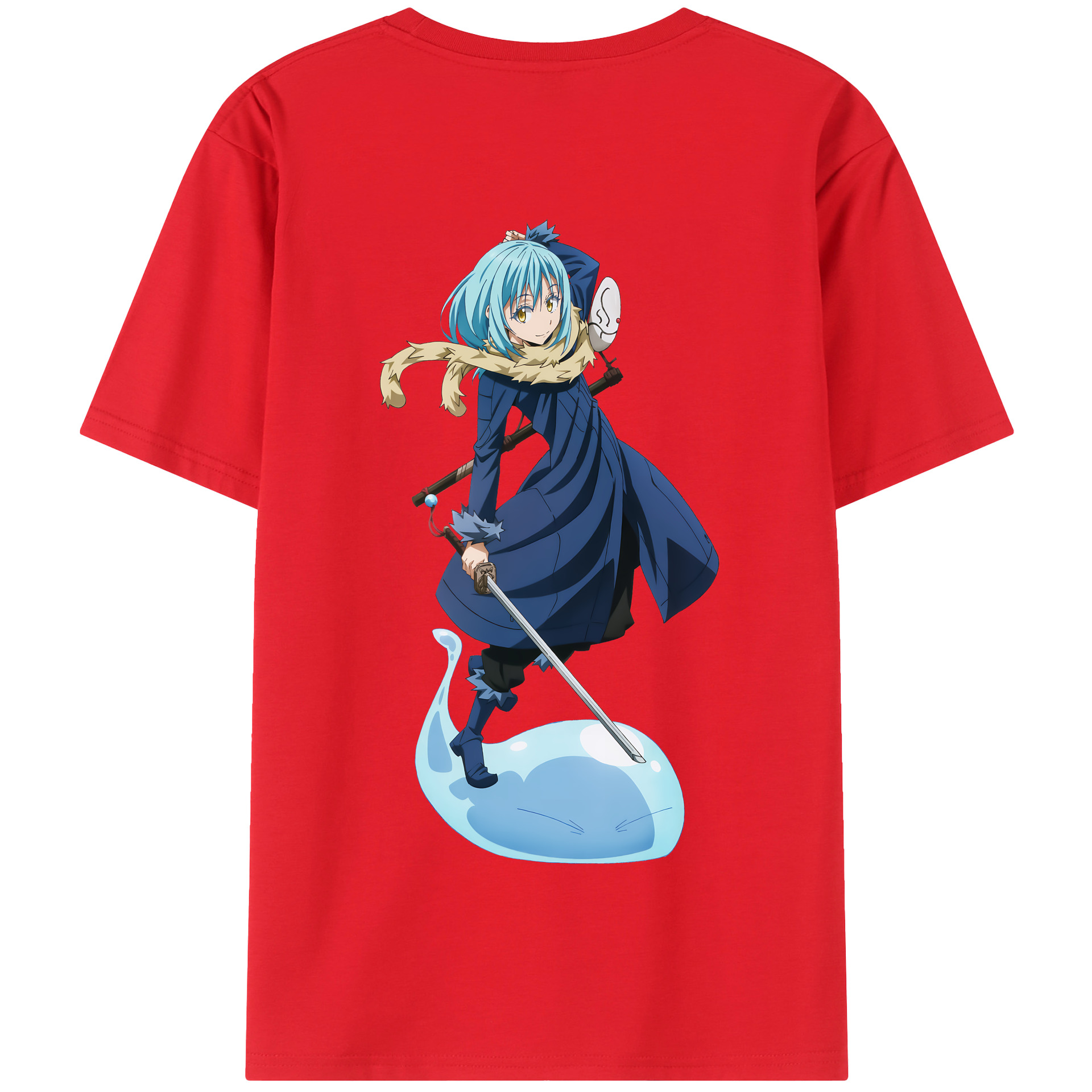 （画像用） 転スラ Regarding Reincarnated to Slime 綿100％半袖Tシャツ（背面プリント）