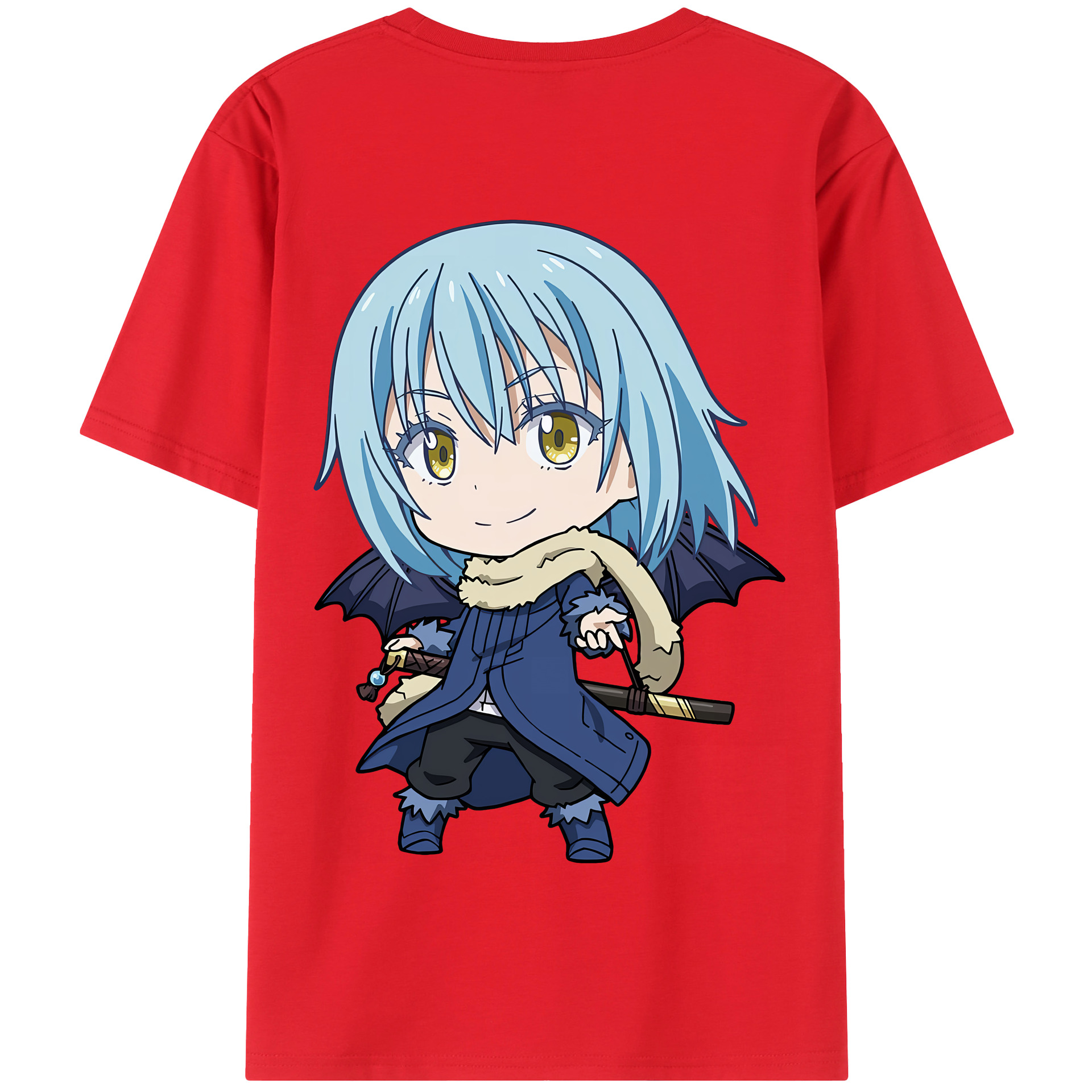 （画像用） 転スラ Regarding Reincarnated to Slime 綿100％半袖Tシャツ（背面プリント）