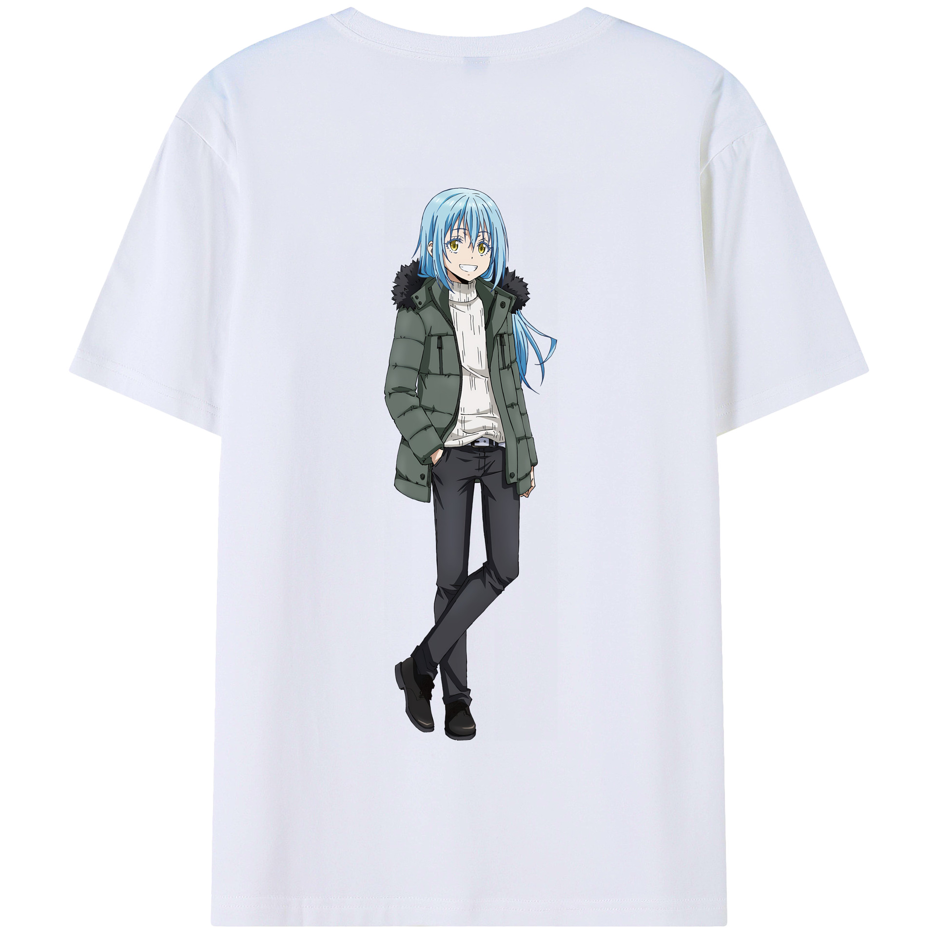 （画像用） 転スラ Regarding Reincarnated to Slime 綿100％半袖Tシャツ（背面プリント）