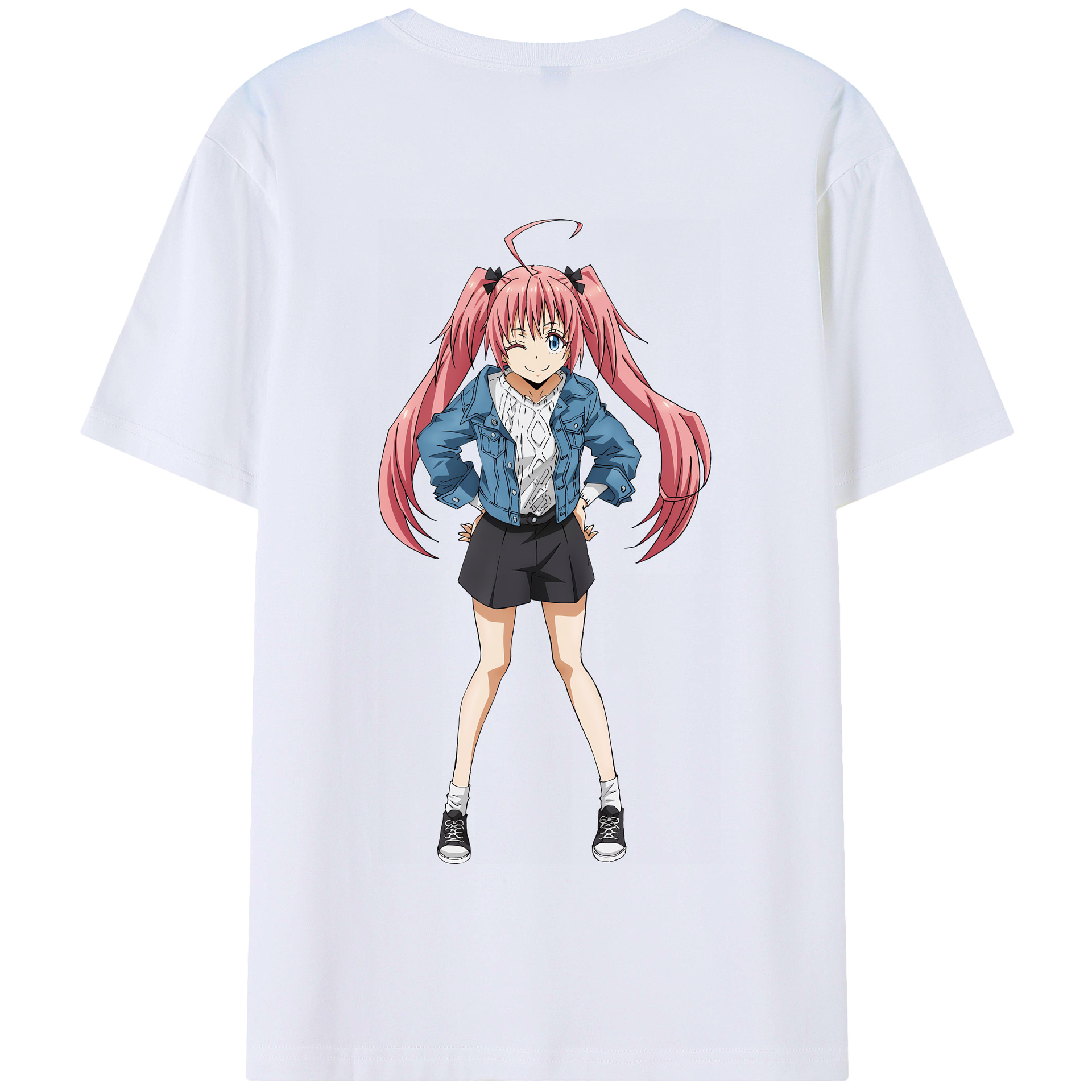 （画像用） 転スラ Regarding Reincarnated to Slime 綿100％半袖Tシャツ（背面プリント）