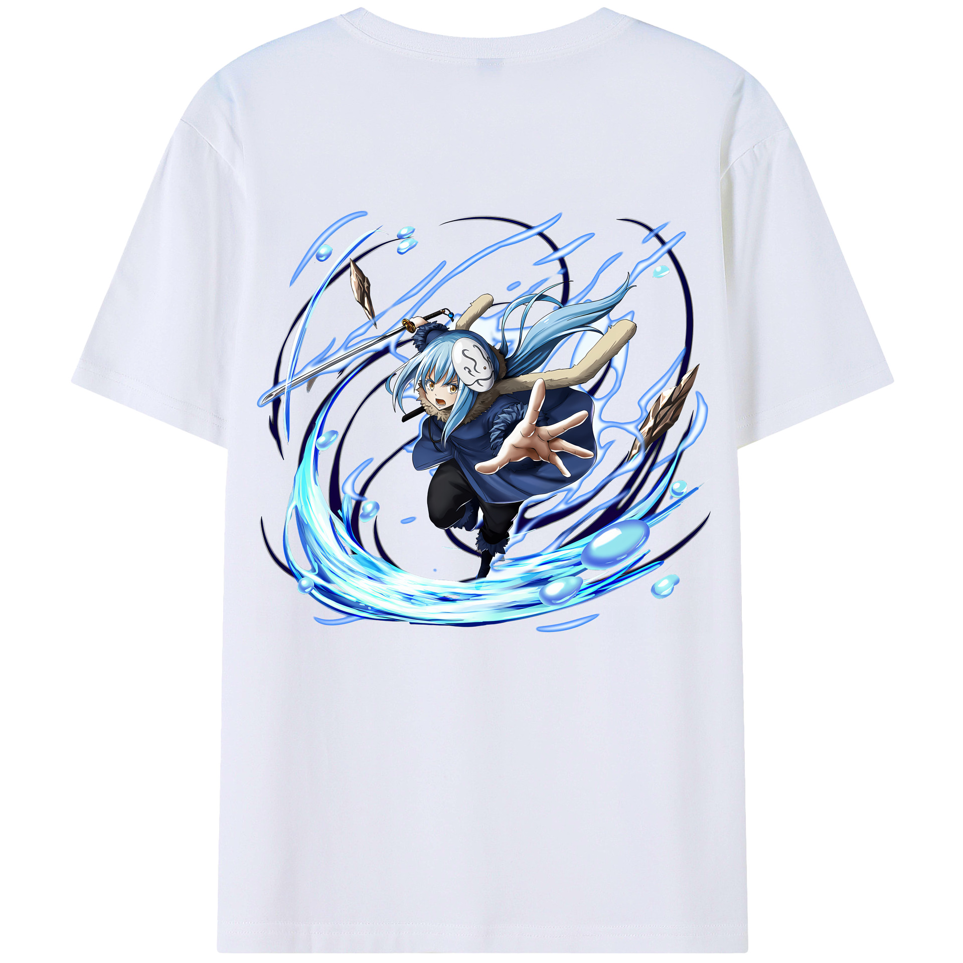 （画像用） 転スラ Regarding Reincarnated to Slime 綿100％半袖Tシャツ（背面プリント）