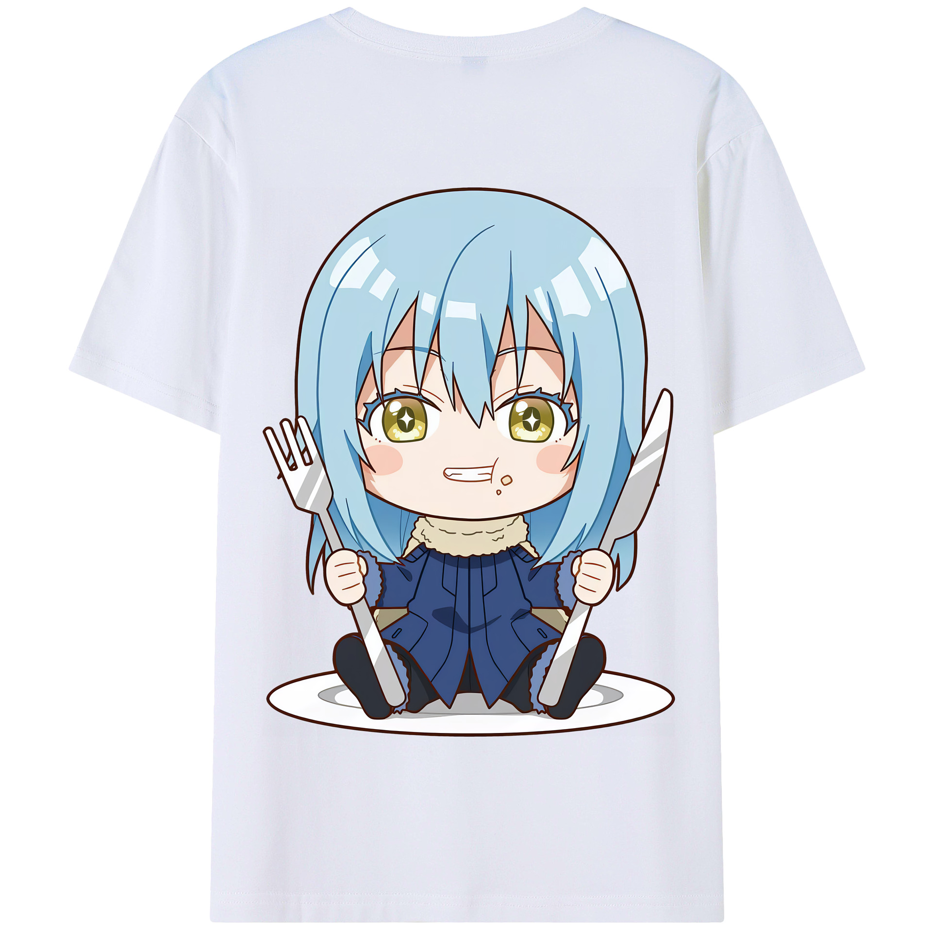 （画像用） 転スラ Regarding Reincarnated to Slime 綿100％半袖Tシャツ（背面プリント）