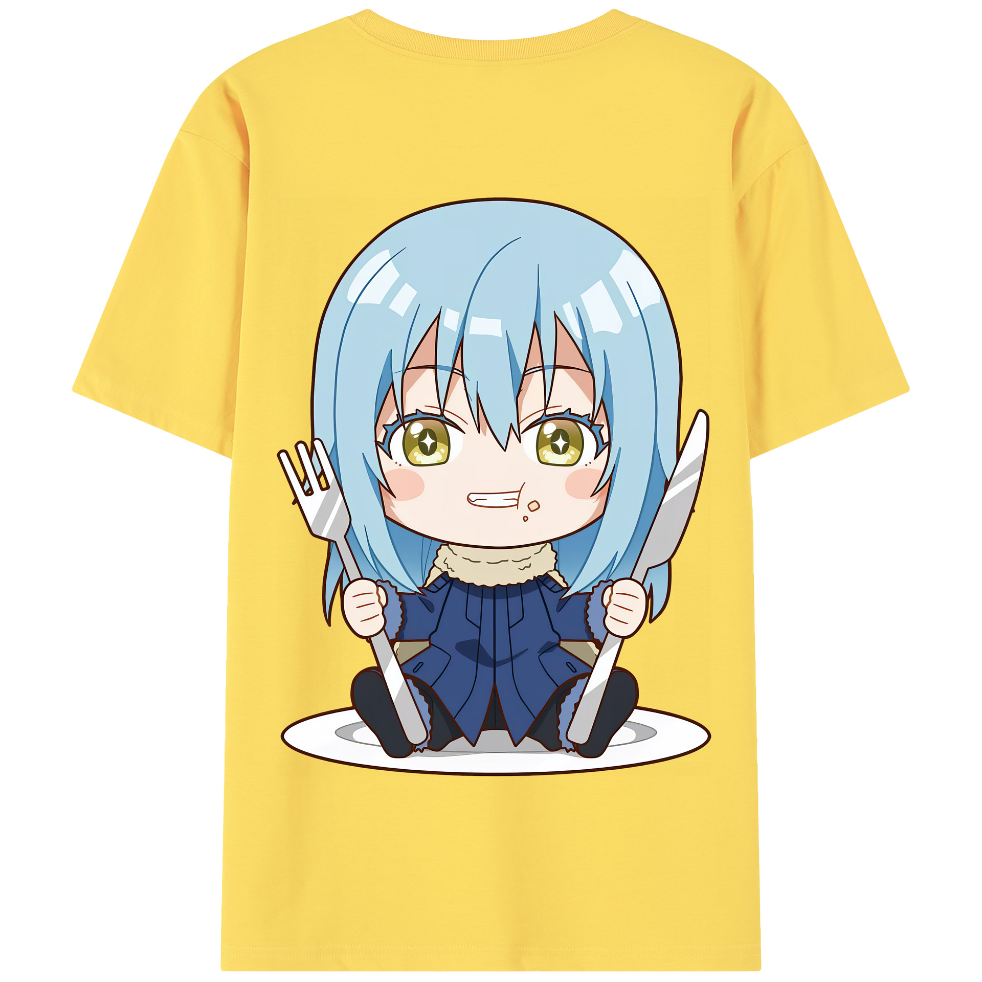 （画像用） 転スラ Regarding Reincarnated to Slime 綿100％半袖Tシャツ（背面プリント）